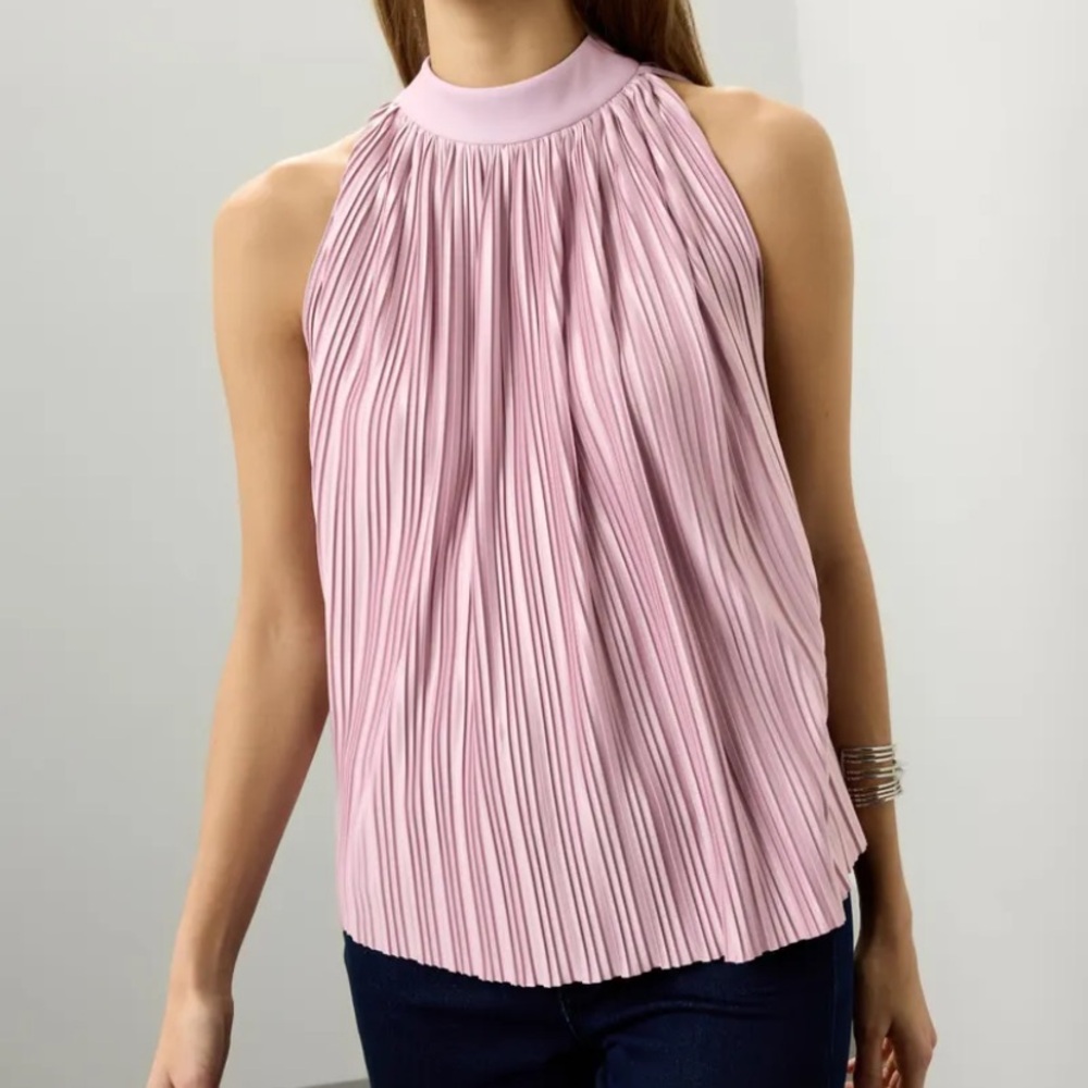 Atlein Mauve Plisse Top Size 6